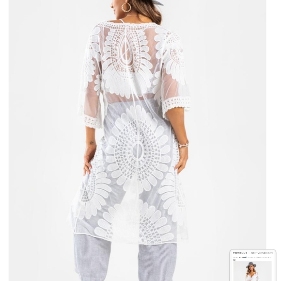 Francesca's lace Kimono Duster - Picture 2 of 6